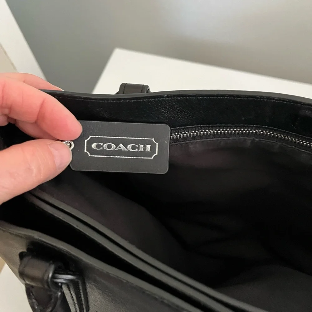 Coach Borough Elegant Black Leather Tote, Handbag - Picture 10 of 10